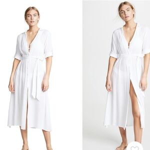 Chic White Button-Down Shirt Cover Up Dress
